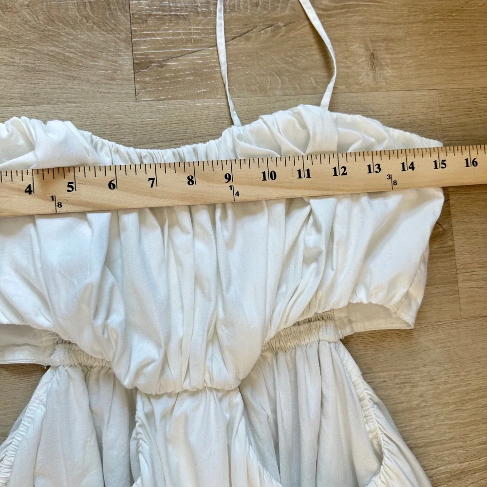 Abercrombie & Fitch Womens Bubble Top Maxi Dress White LP Cutout Bridal Coquette